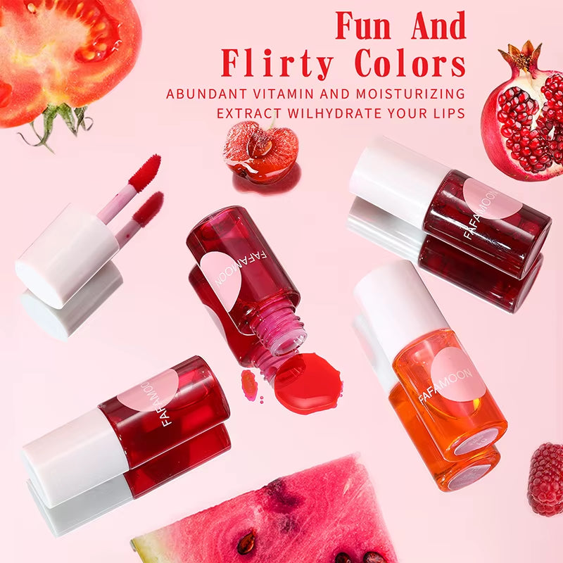 Lip Gloss Long-Lasting Water Tint Cup-Resistant Lip Stain Hydrating Lip Makeup Moisturizing for Both Cheeks and Lips