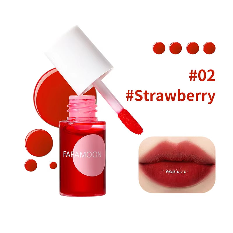 Lip Gloss Long-Lasting Water Tint Cup-Resistant Lip Stain Hydrating Lip Makeup Moisturizing for Both Cheeks and Lips