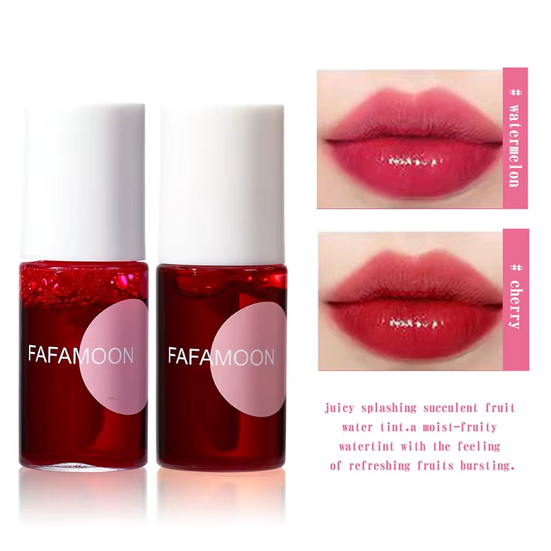 Lip Gloss Long-Lasting Water Tint Cup-Resistant Lip Stain Hydrating Lip Makeup Moisturizing for Both Cheeks and Lips