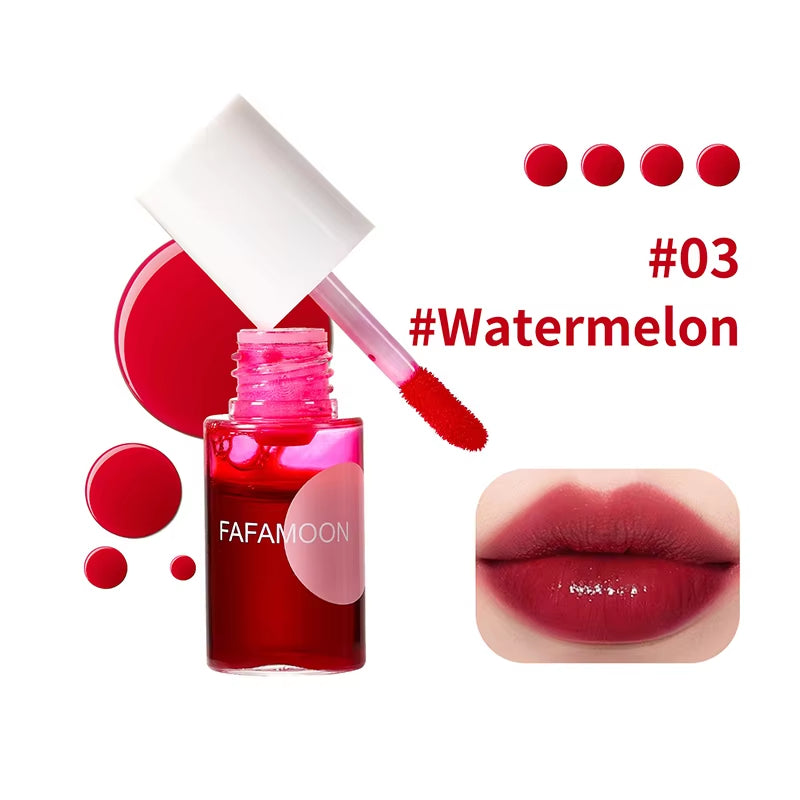 Lip Gloss Long-Lasting Water Tint Cup-Resistant Lip Stain Hydrating Lip Makeup Moisturizing for Both Cheeks and Lips