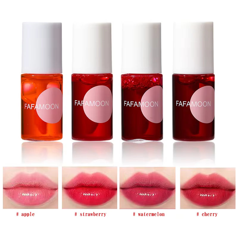 Lip Gloss Long-Lasting Water Tint Cup-Resistant Lip Stain Hydrating Lip Makeup Moisturizing for Both Cheeks and Lips