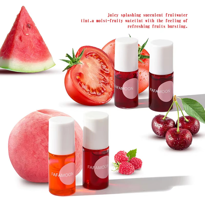 Lip Gloss Long-Lasting Water Tint Cup-Resistant Lip Stain Hydrating Lip Makeup Moisturizing for Both Cheeks and Lips